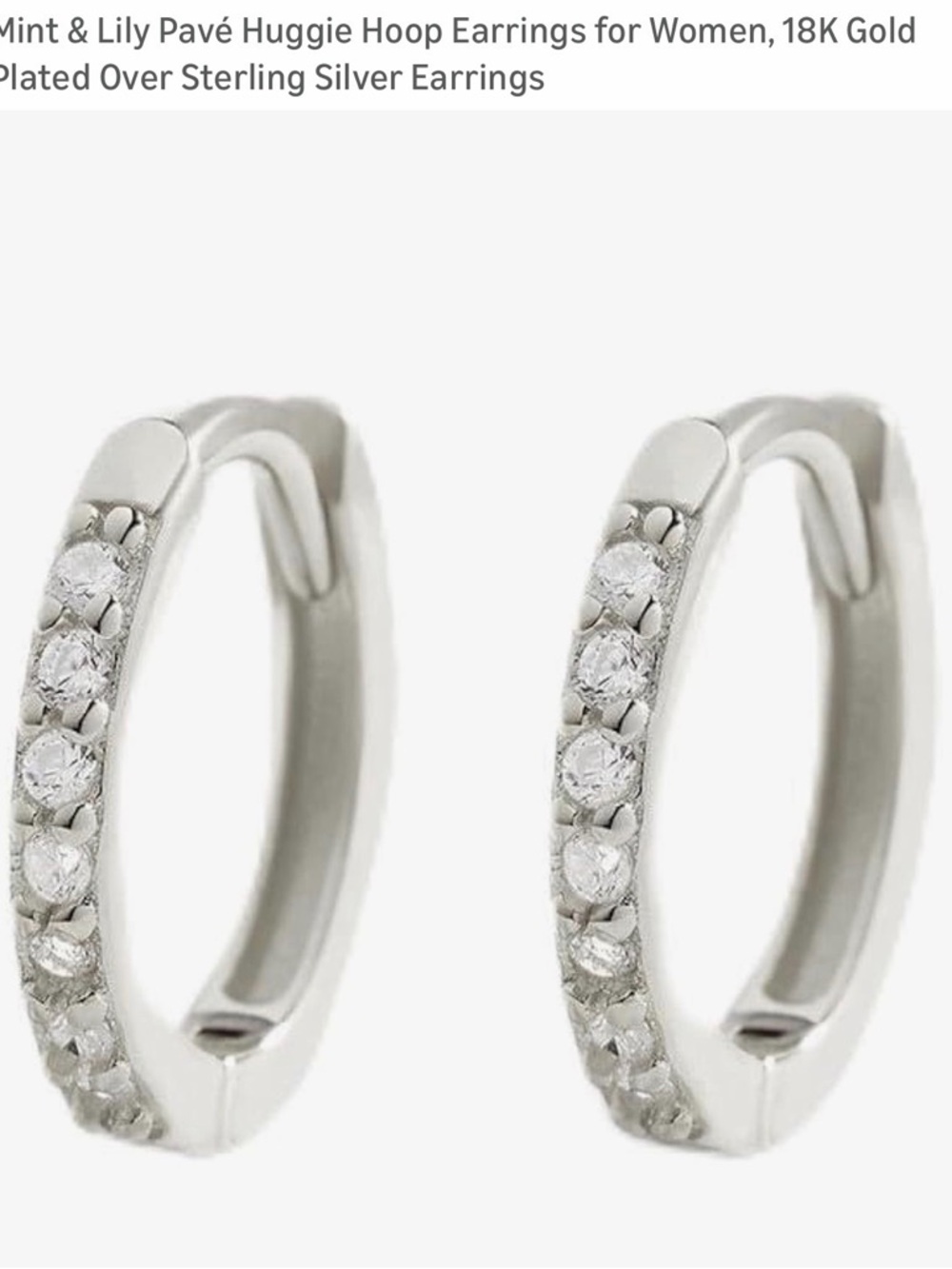 🆕MINT & LILY Elegant Silver Hoop/Huggie Earrings 6mm